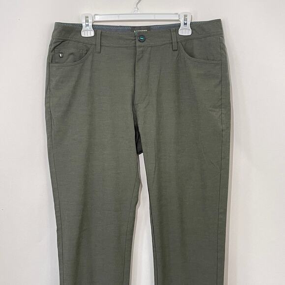 Linksoul Golf Pants Mens 35x32 Green Active Performance Flex Stretch 5-Pocket - Picture 9 of 9